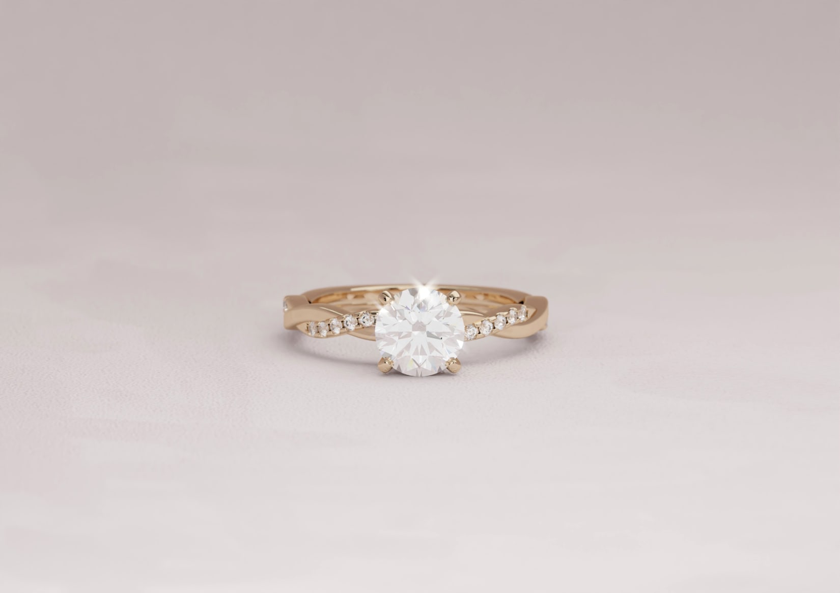 Solitaire with shop twisted band